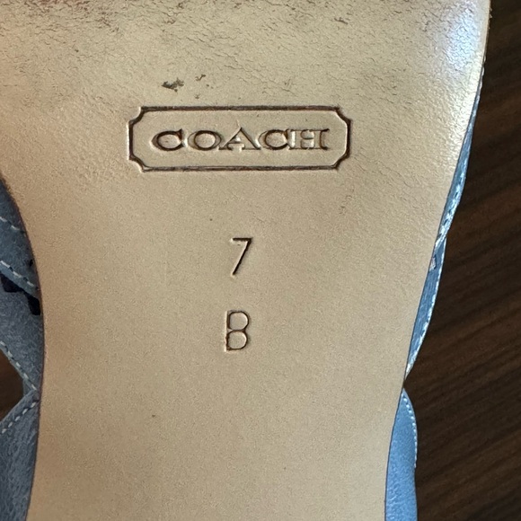 Coach Cathy Kid Cadet/Navy Blue Slingback Leather 3”Heels Size 7B Made in Italy - Picture 7 of 12